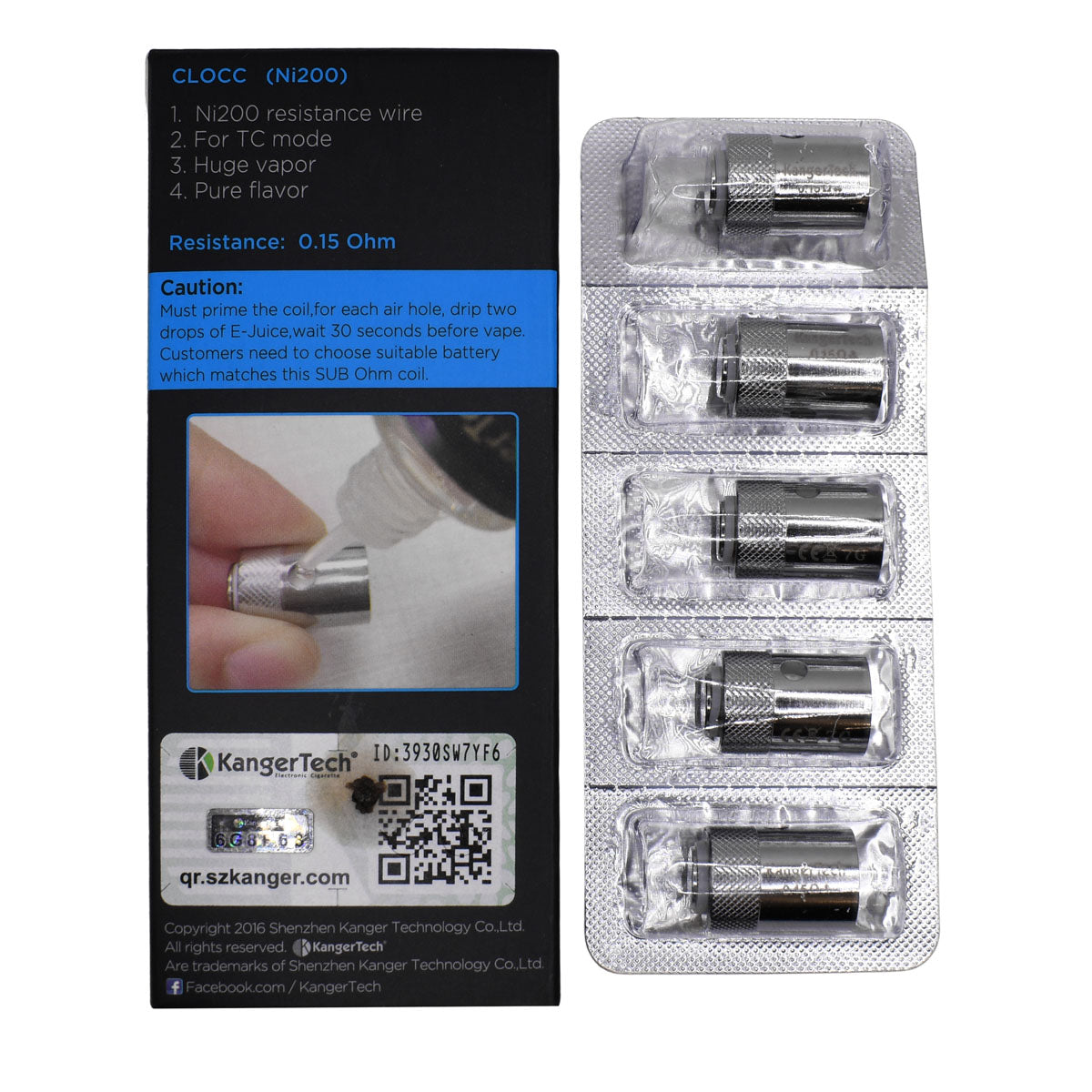 KangerTech CLOCC Ni200 Coil - 0.15 Ohm / 5-Pack